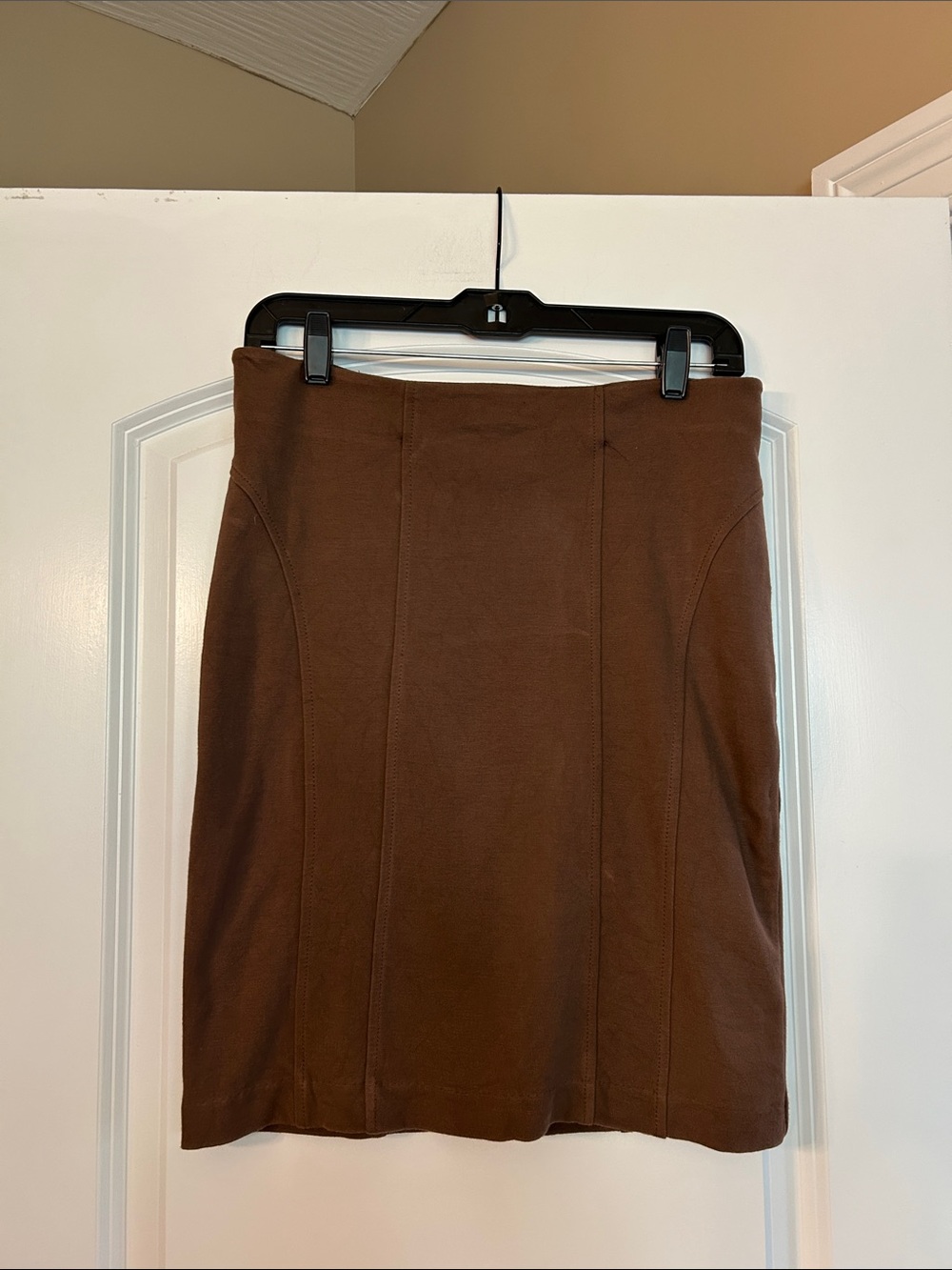 New York & Company Y2K Stretchy Brown Pencil Skirt - 2